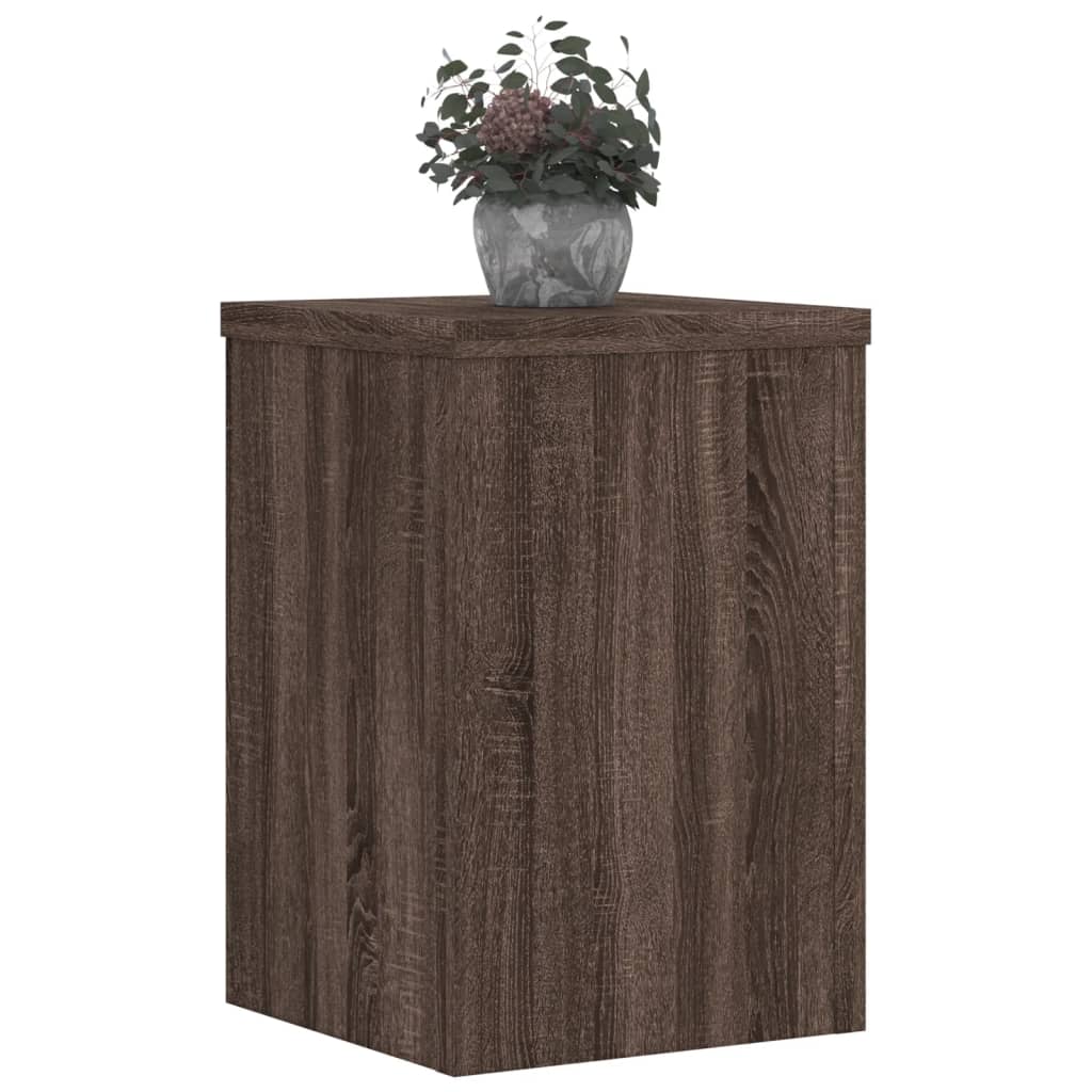 Plantenstandaards 2 st 20x20x30 cm bewerkt hout bruin eiken is nu te koop bij PeponiXL, paradijselijk wonen!