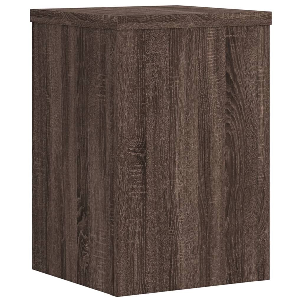 Plantenstandaards 2 st 20x20x30 cm bewerkt hout bruin eiken is nu te koop bij PeponiXL, paradijselijk wonen!