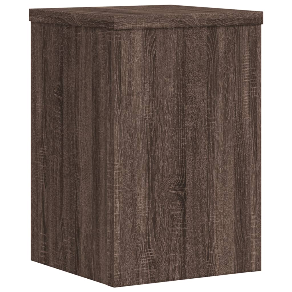 Plantenstandaards 2 st 20x20x30 cm bewerkt hout bruin eiken is nu te koop bij PeponiXL, paradijselijk wonen!