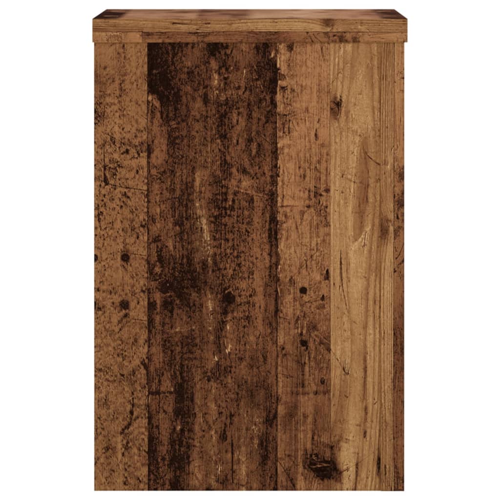 Plantenstandaards 2 st 20x20x30 cm bewerkt hout oud houtkleurig is nu te koop bij PeponiXL, paradijselijk wonen!