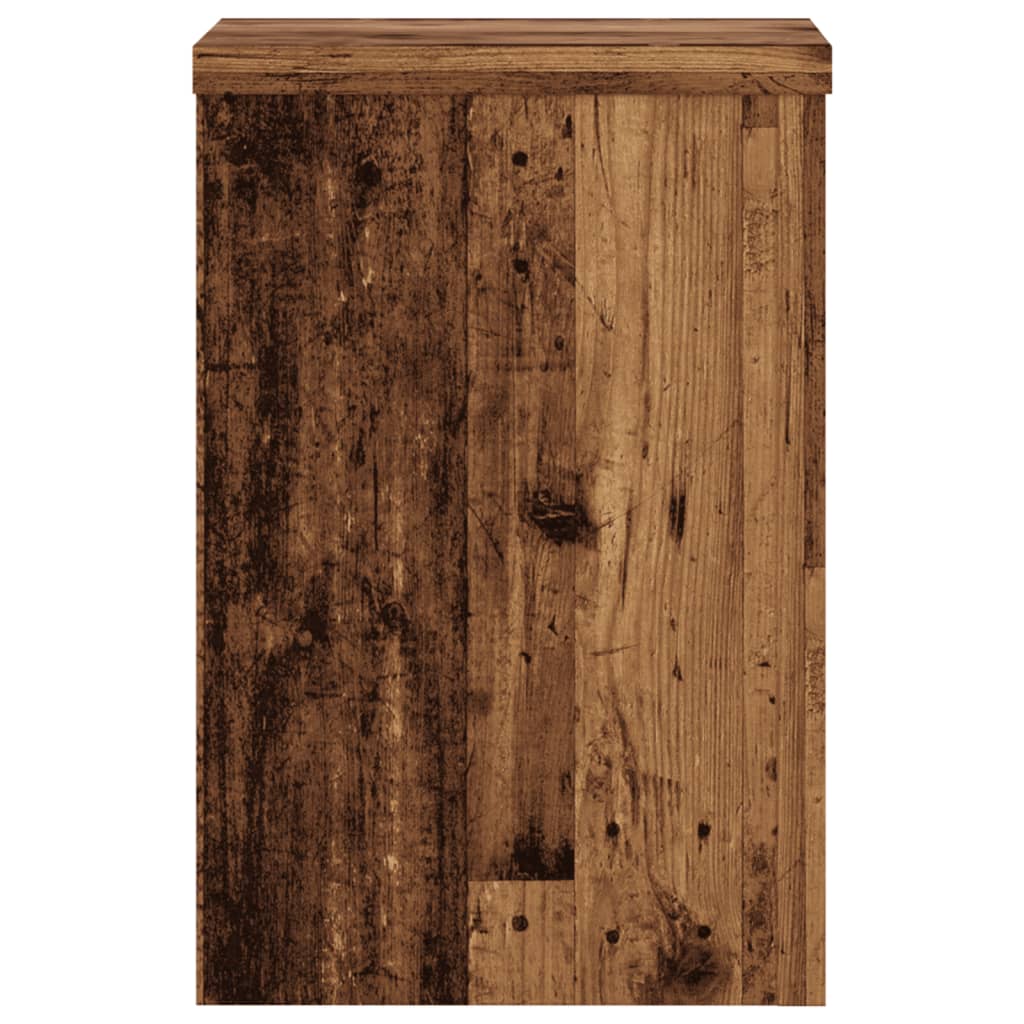 Plantenstandaards 2 st 20x20x30 cm bewerkt hout oud houtkleurig is nu te koop bij PeponiXL, paradijselijk wonen!