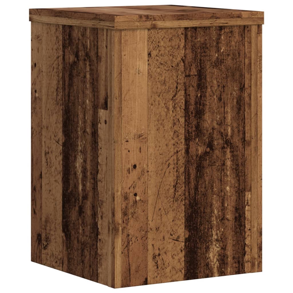 Plantenstandaards 2 st 20x20x30 cm bewerkt hout oud houtkleurig is nu te koop bij PeponiXL, paradijselijk wonen!