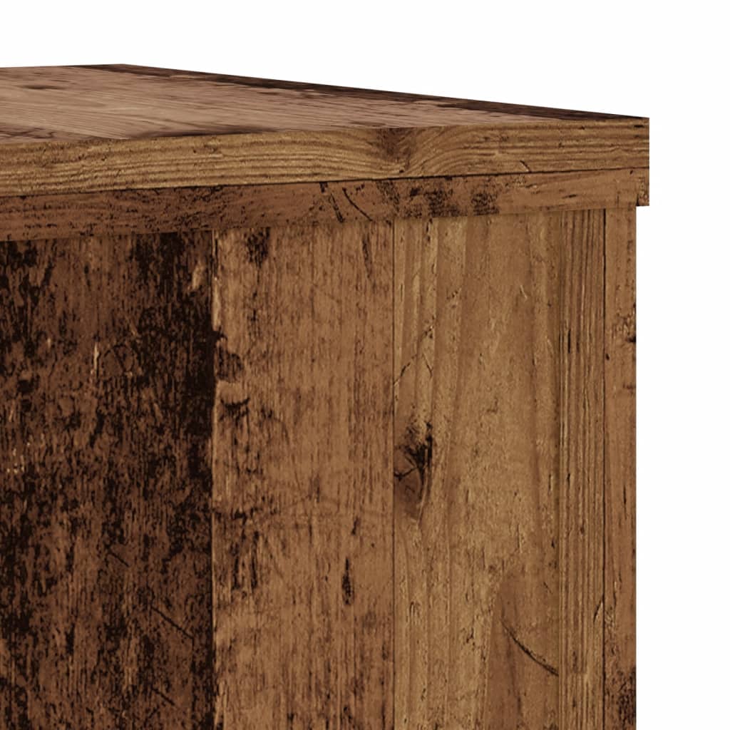 Plantenstandaards 2 st 20x20x30 cm bewerkt hout oud houtkleurig is nu te koop bij PeponiXL, paradijselijk wonen!