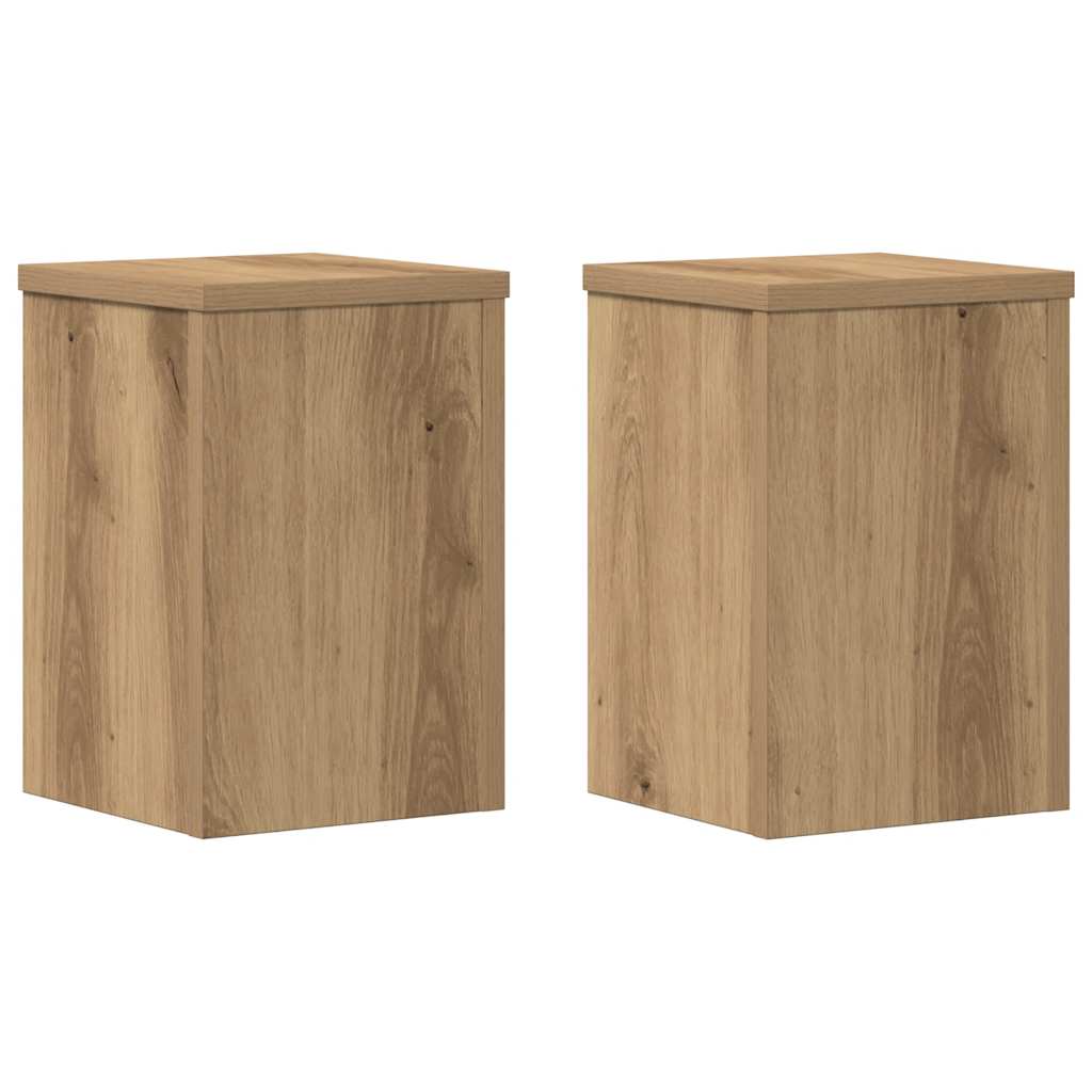 Plantenstandaards 2 st 20x20x30 cm hout artisanaal eiken is nu te koop bij PeponiXL, paradijselijk wonen!