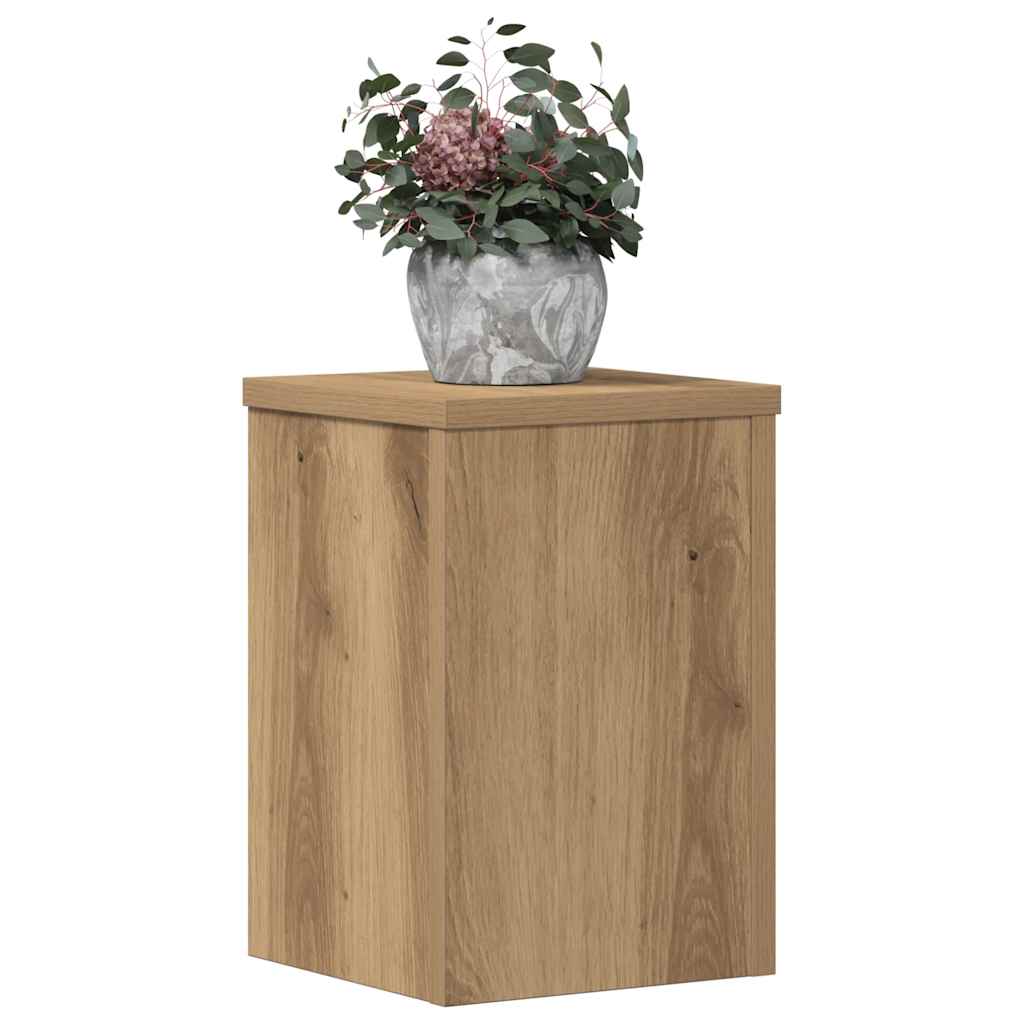 Plantenstandaards 2 st 20x20x30 cm hout artisanaal eiken is nu te koop bij PeponiXL, paradijselijk wonen!