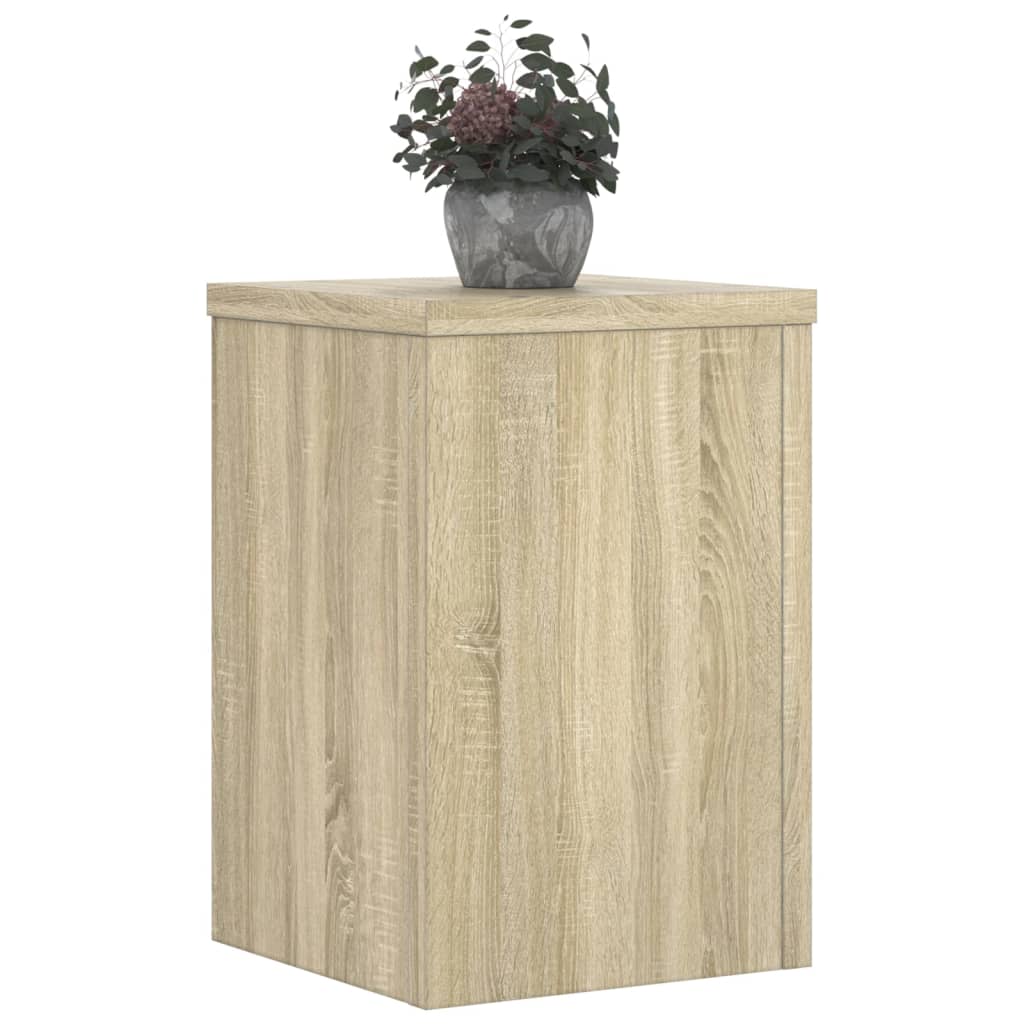 Plantenstandaards 2 st 25x25x35 cm bewerkt hout sonoma eiken is nu te koop bij PeponiXL, paradijselijk wonen!