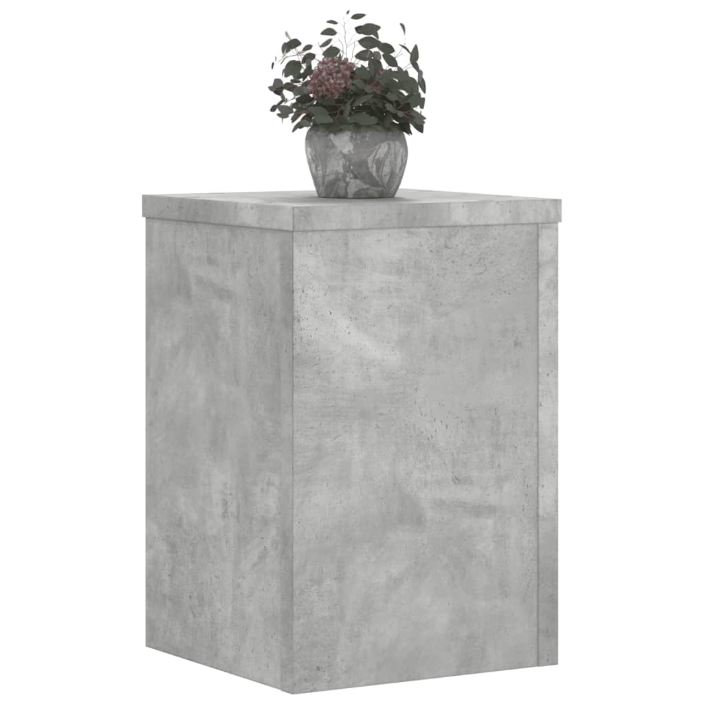 Plantenstandaards 2 st 25x25x35 cm bewerkt hout betongrijs is nu te koop bij PeponiXL, paradijselijk wonen!