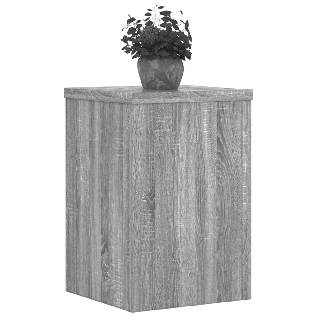 Plantenstandaards 2 st 25x25x35 cm bewerkt hout grijs sonoma is nu te koop bij PeponiXL, paradijselijk wonen!