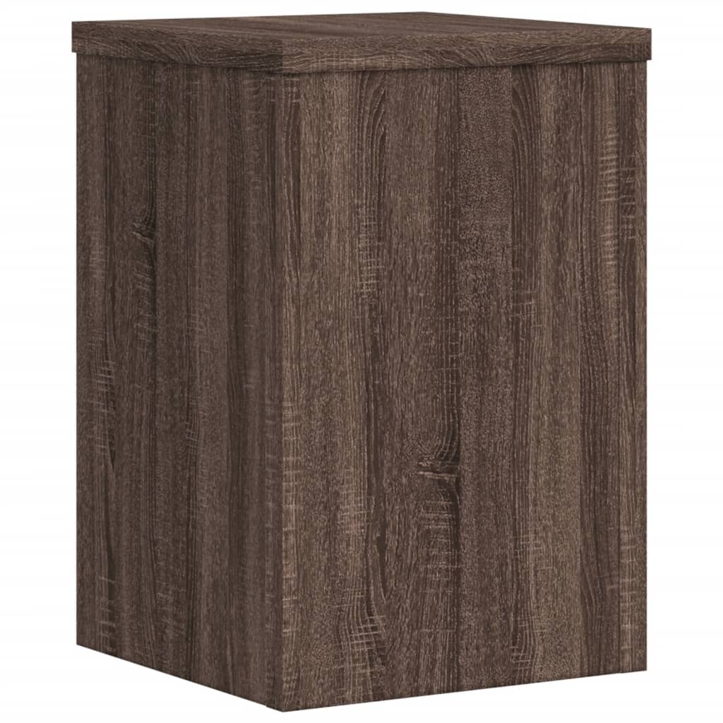 Plantenstandaards 2 st 25x25x35 cm bewerkt hout bruin eiken is nu te koop bij PeponiXL, paradijselijk wonen!