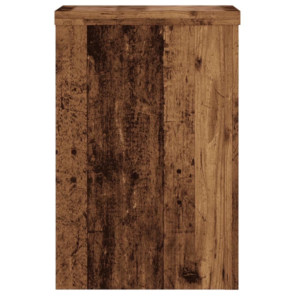 Plantenstandaards 2 st 25x25x35 cm bewerkt hout oud houtkleurig is nu te koop bij PeponiXL, paradijselijk wonen!