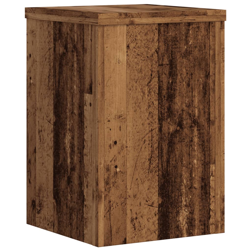 Plantenstandaards 2 st 25x25x35 cm bewerkt hout oud houtkleurig is nu te koop bij PeponiXL, paradijselijk wonen!