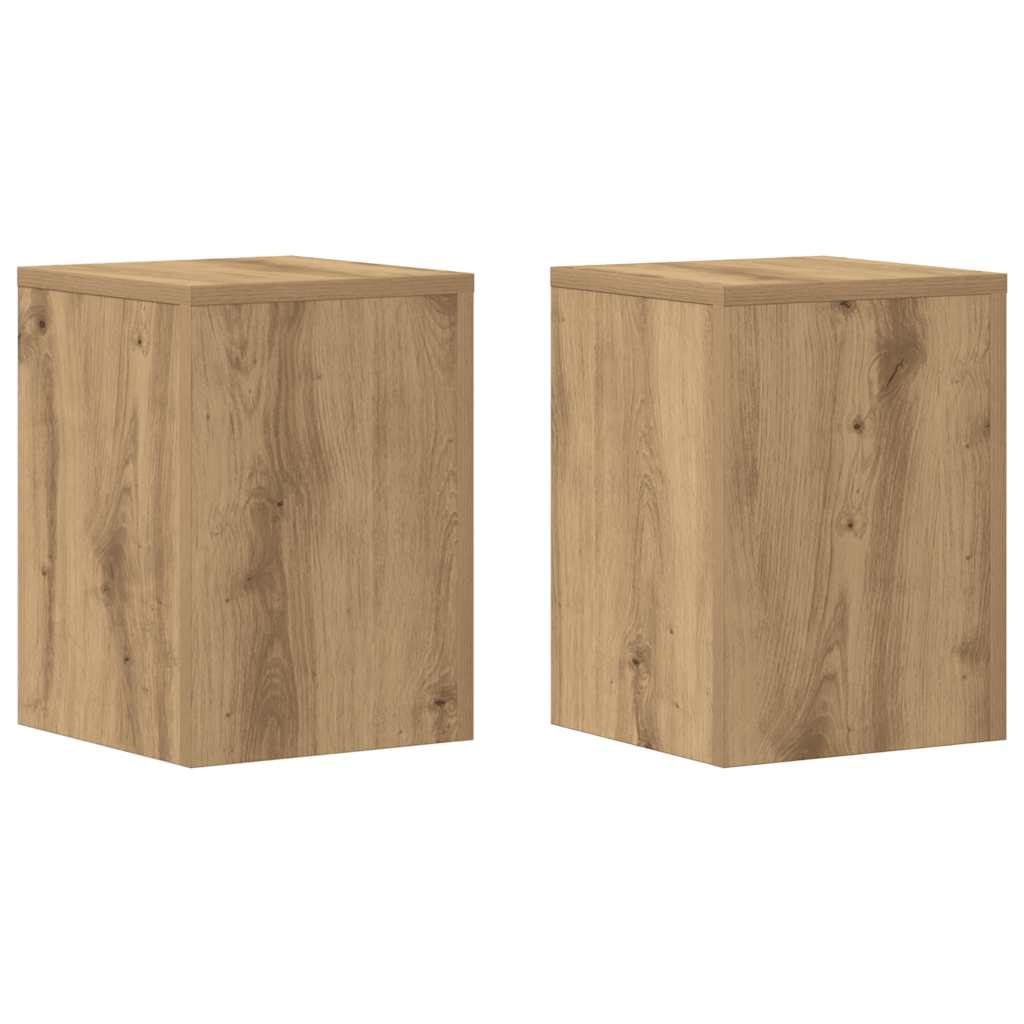 Plantenstandaards 2 st 25x25x35 cm hout artisanaal eiken is nu te koop bij PeponiXL, paradijselijk wonen!