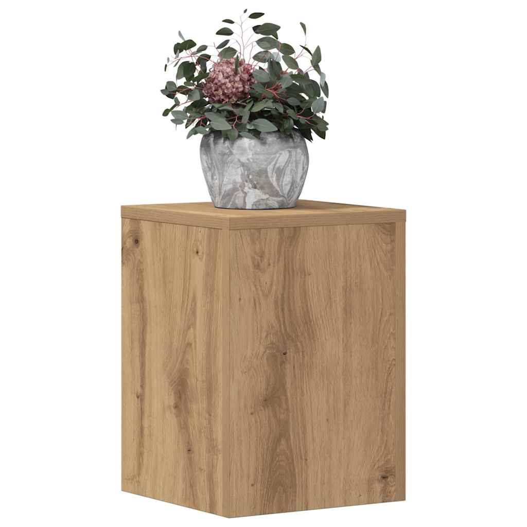 Plantenstandaards 2 st 25x25x35 cm hout artisanaal eiken is nu te koop bij PeponiXL, paradijselijk wonen!