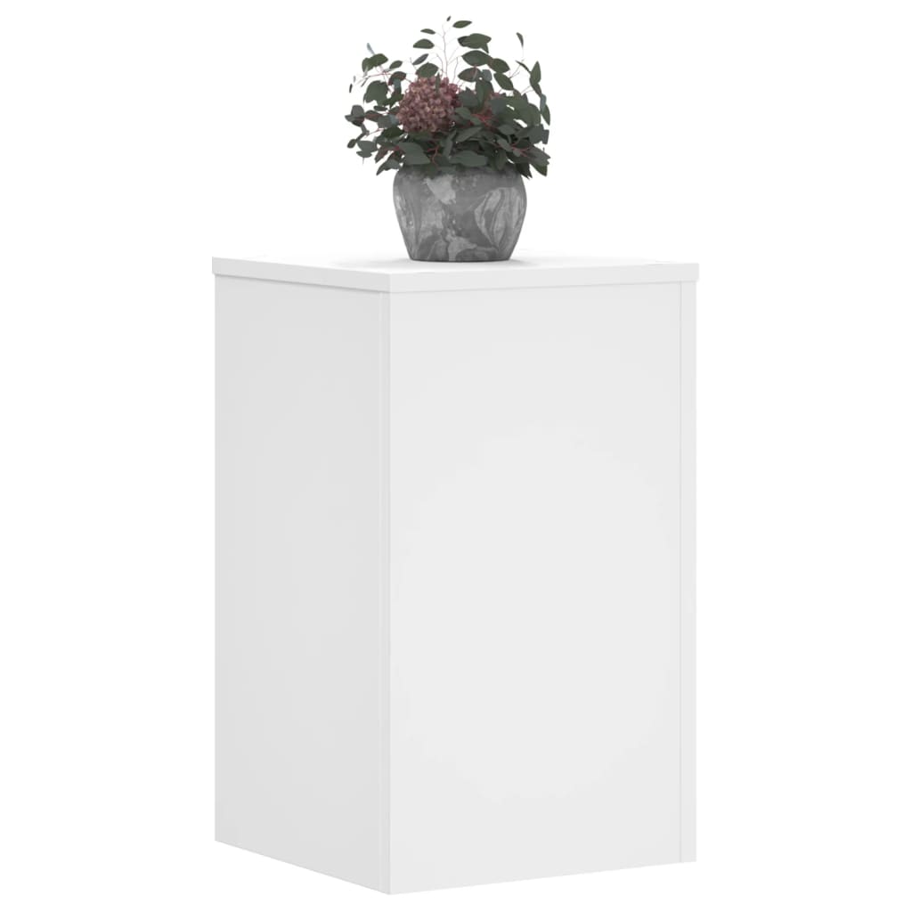 Plantenstandaards 2 st 30x30x50 cm bewerkt hout wit is nu te koop bij PeponiXL, paradijselijk wonen!