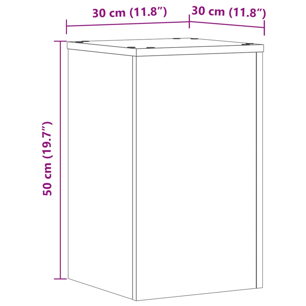 Plantenstandaards 2 st 30x30x50 cm bewerkt hout wit is nu te koop bij PeponiXL, paradijselijk wonen!