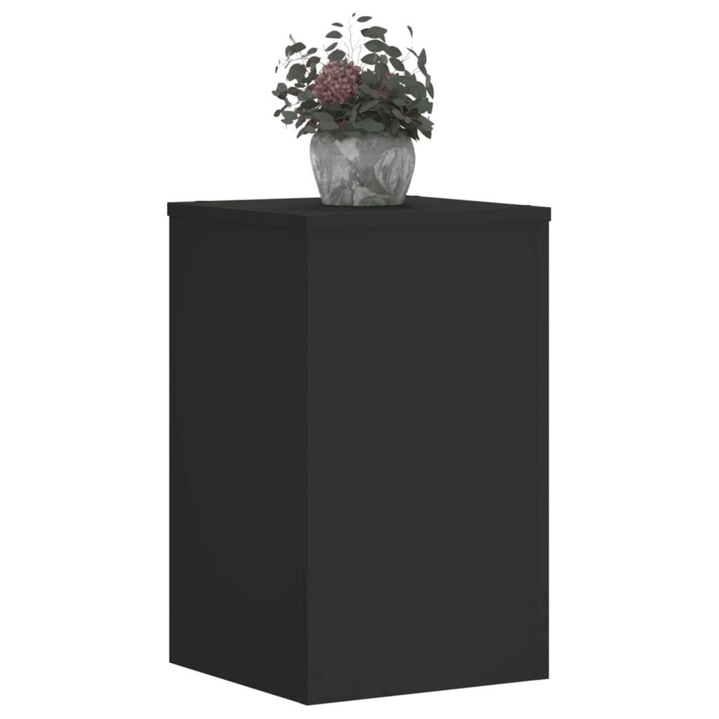 Plantenstandaards 2 st 30x30x50 cm bewerkt hout zwart is nu te koop bij PeponiXL, paradijselijk wonen!