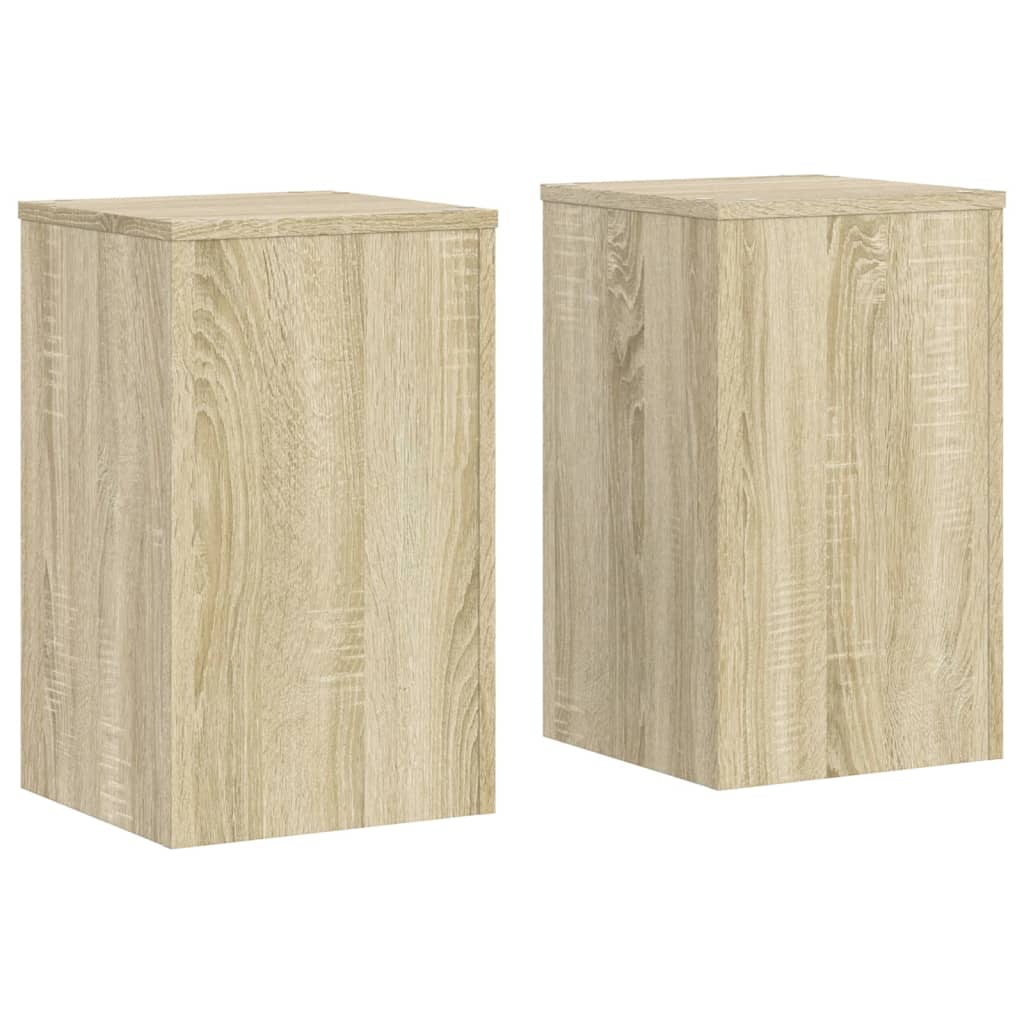 Plantenstandaards 2 st 30x30x50 cm bewerkt hout sonoma eiken is nu te koop bij PeponiXL, paradijselijk wonen!