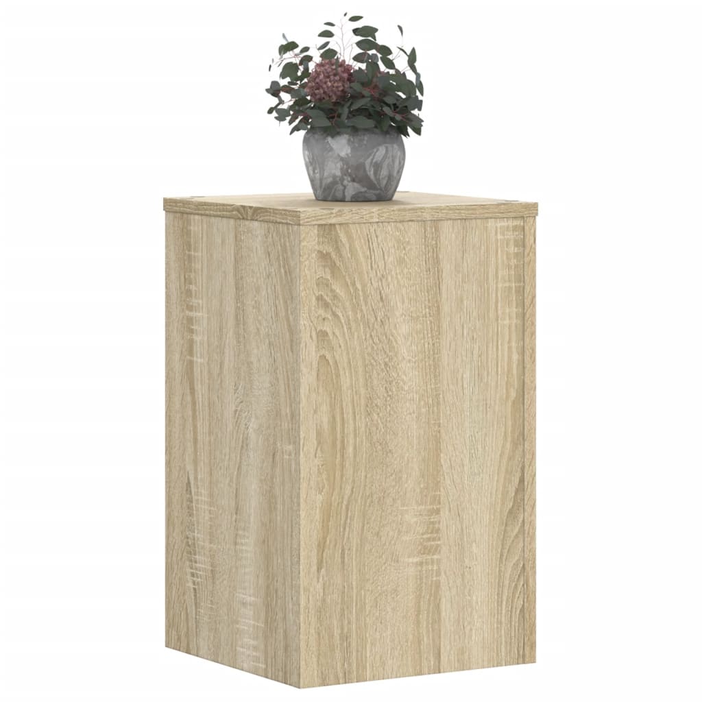 Plantenstandaards 2 st 30x30x50 cm bewerkt hout sonoma eiken is nu te koop bij PeponiXL, paradijselijk wonen!