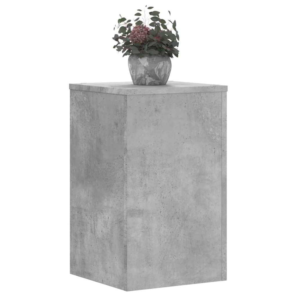 Plantenstandaards 2 st 30x30x50 cm bewerkt hout betongrijs is nu te koop bij PeponiXL, paradijselijk wonen!