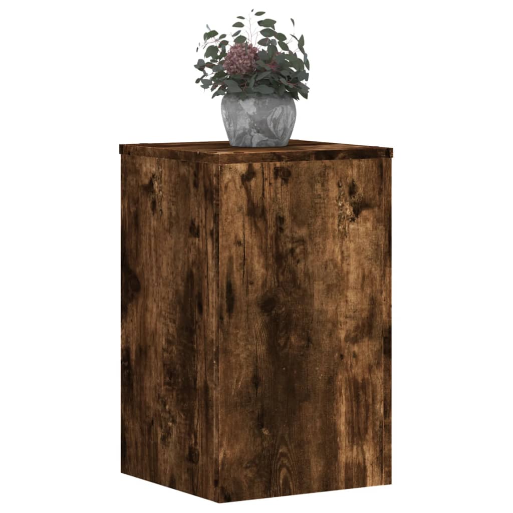 Plantenstandaards 2 st 30x30x50 cm bewerkt hout gerookt eiken is nu te koop bij PeponiXL, paradijselijk wonen!