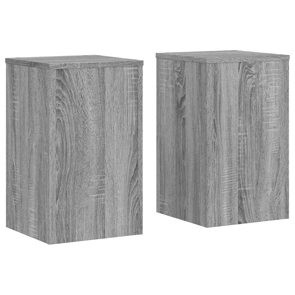 Plantenstandaards 2 st 30x30x50 cm bewerkt hout grijs sonoma is nu te koop bij PeponiXL, paradijselijk wonen!