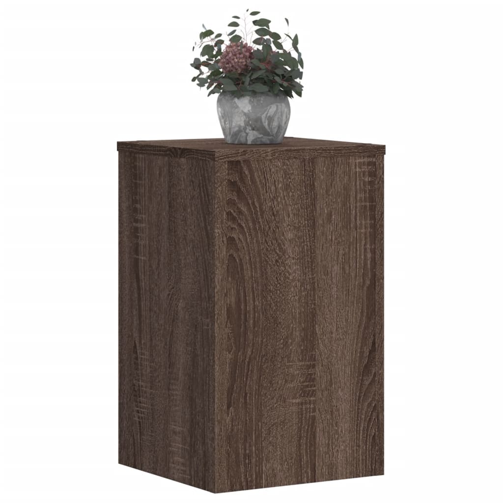 Plantenstandaards 2 st 30x30x50 cm bewerkt hout bruin eiken is nu te koop bij PeponiXL, paradijselijk wonen!