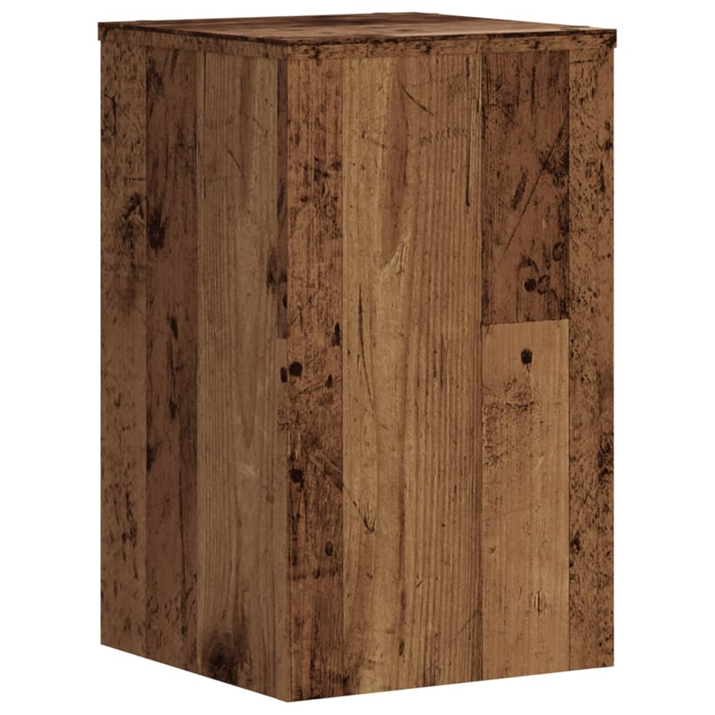 Plantenstandaards 2 st 30x30x50 cm bewerkt hout oud houtkleurig is nu te koop bij PeponiXL, paradijselijk wonen!