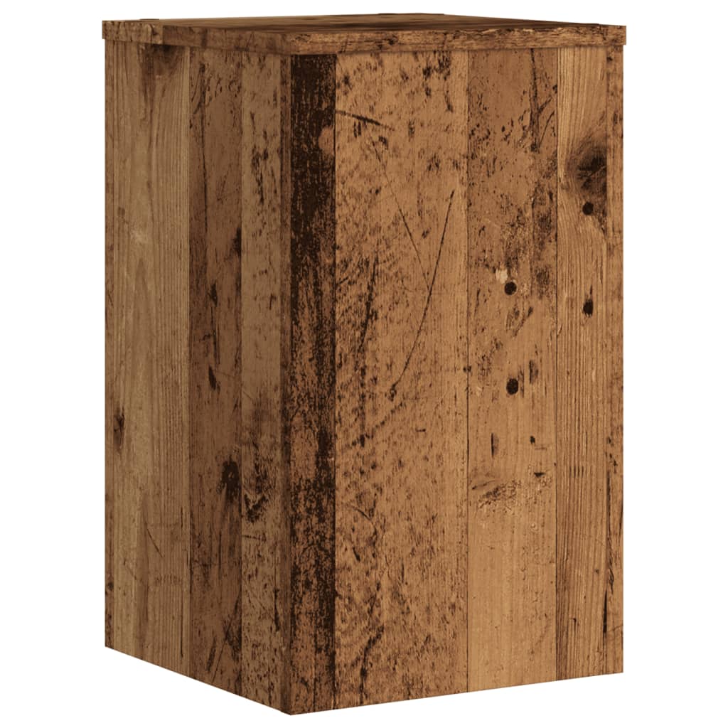 Plantenstandaards 2 st 30x30x50 cm bewerkt hout oud houtkleurig is nu te koop bij PeponiXL, paradijselijk wonen!