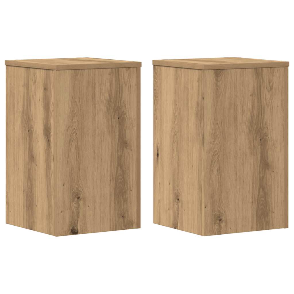 Plantenstandaards 2 st 30x30x50 cm hout artisanaal eiken is nu te koop bij PeponiXL, paradijselijk wonen!