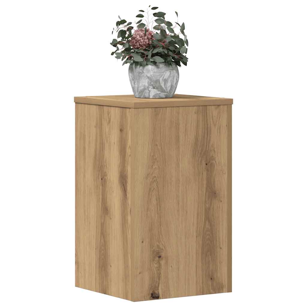 Plantenstandaards 2 st 30x30x50 cm hout artisanaal eiken is nu te koop bij PeponiXL, paradijselijk wonen!