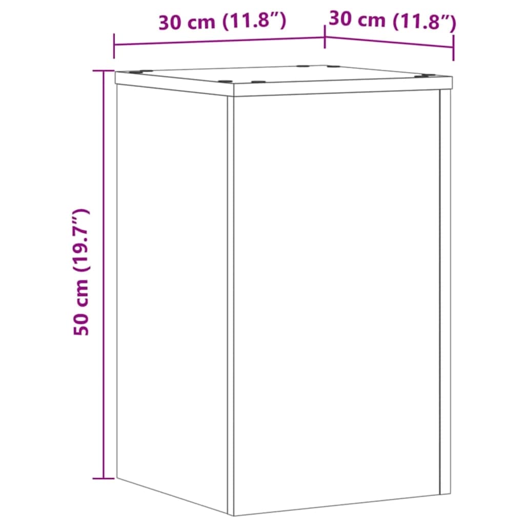 Plantenstandaards 2 st 30x30x50 cm hout artisanaal eiken is nu te koop bij PeponiXL, paradijselijk wonen!
