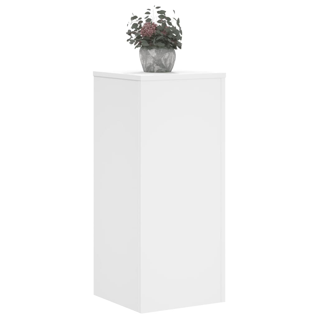 Plantenstandaards 2 st 30x30x70 cm bewerkt hout wit is nu te koop bij PeponiXL, paradijselijk wonen!