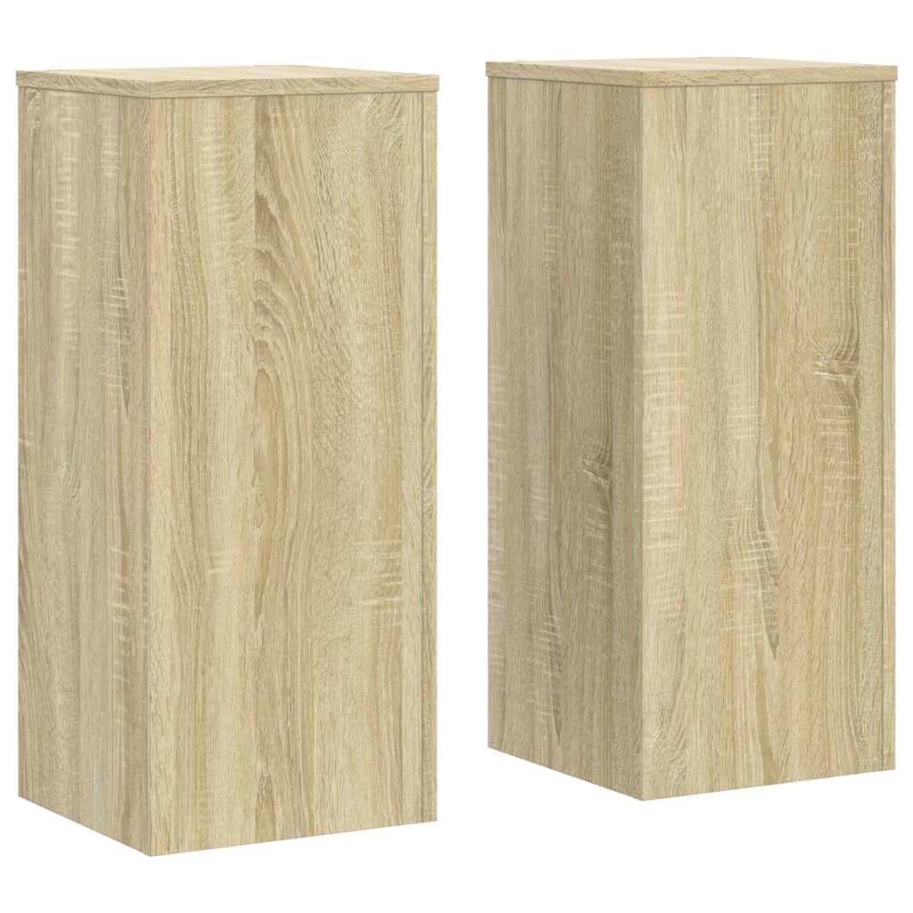 Plantenstandaards 2 st 30x30x70 cm bewerkt hout sonoma eiken is nu te koop bij PeponiXL, paradijselijk wonen!