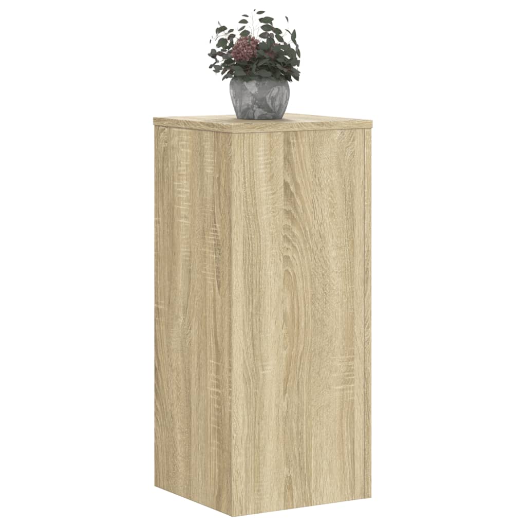 Plantenstandaards 2 st 30x30x70 cm bewerkt hout sonoma eiken is nu te koop bij PeponiXL, paradijselijk wonen!