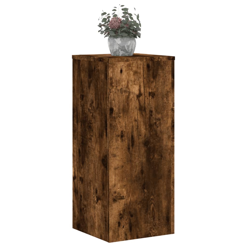 Plantenstandaards 2 st 30x30x70 cm bewerkt hout gerookt eiken is nu te koop bij PeponiXL, paradijselijk wonen!