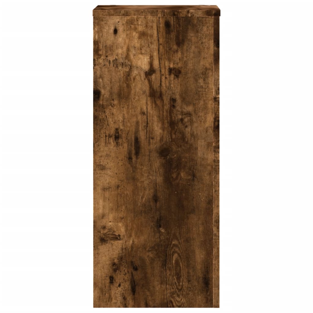 Plantenstandaards 2 st 30x30x70 cm bewerkt hout gerookt eiken is nu te koop bij PeponiXL, paradijselijk wonen!