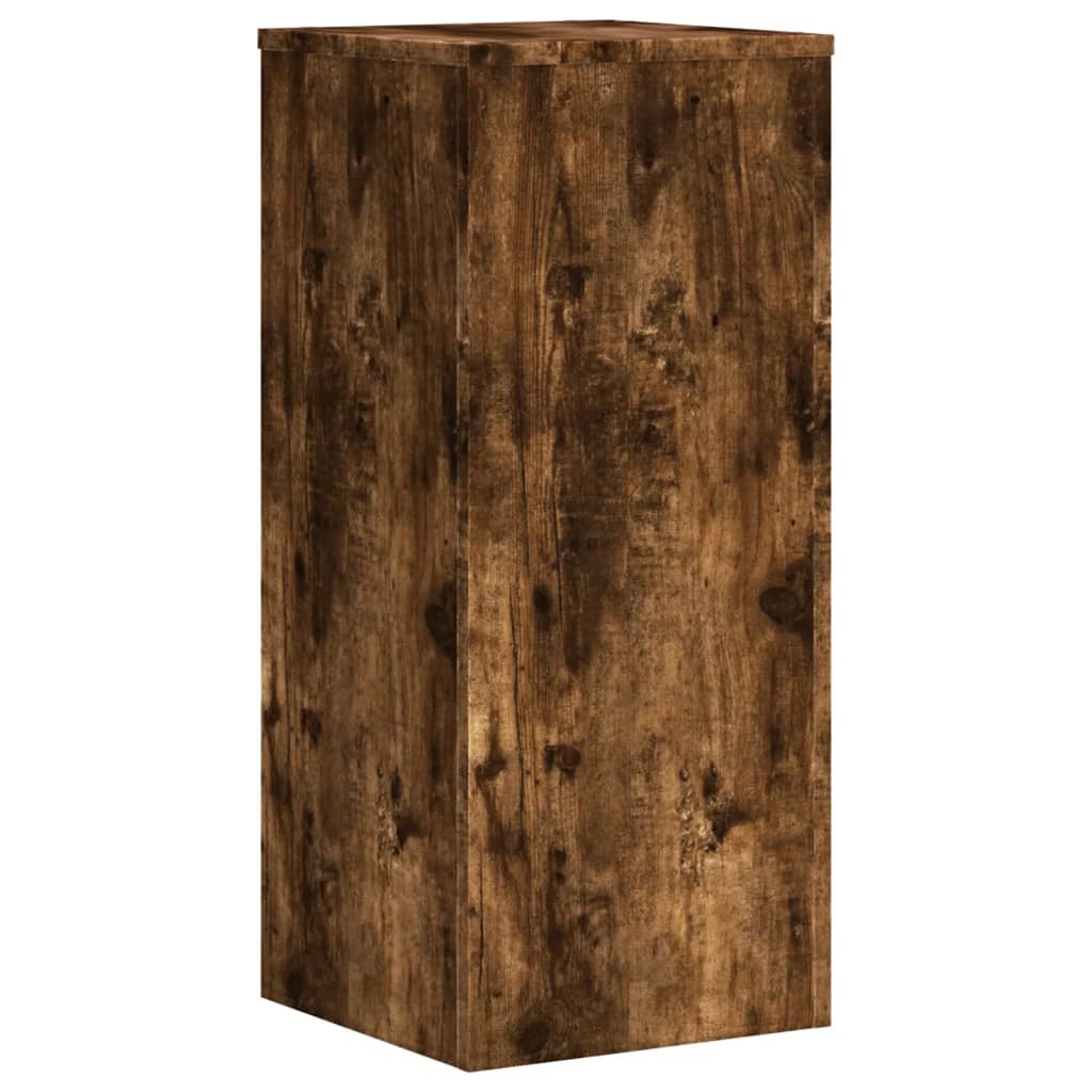 Plantenstandaards 2 st 30x30x70 cm bewerkt hout gerookt eiken is nu te koop bij PeponiXL, paradijselijk wonen!