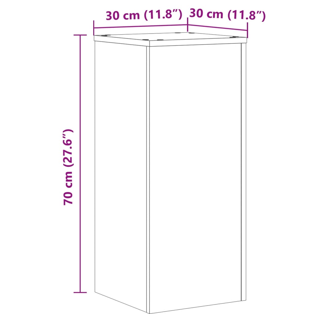 Plantenstandaards 2 st 30x30x70 cm bewerkt hout gerookt eiken is nu te koop bij PeponiXL, paradijselijk wonen!