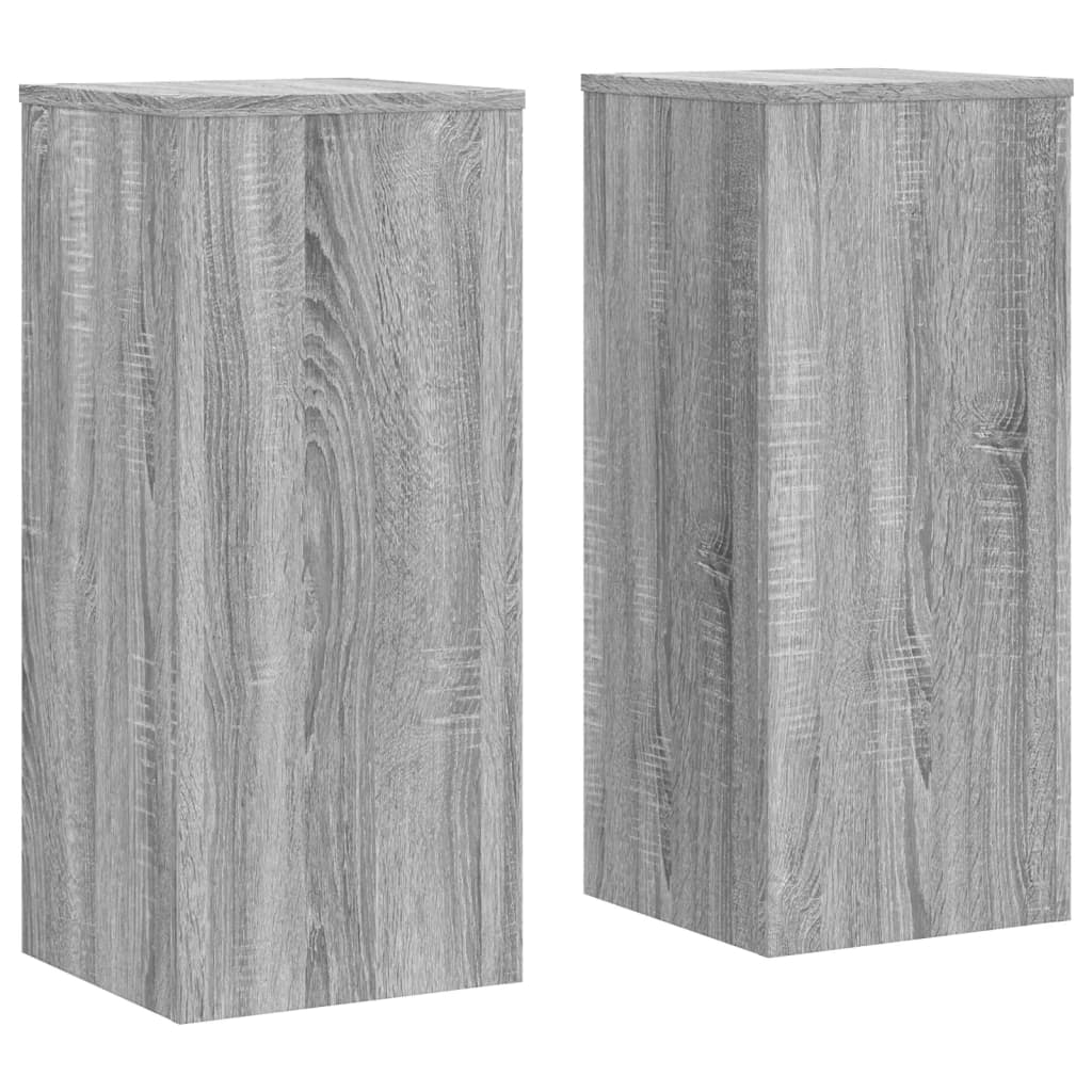 Plantenstandaards 2 st 30x30x70 cm bewerkt hout grijs sonoma is nu te koop bij PeponiXL, paradijselijk wonen!