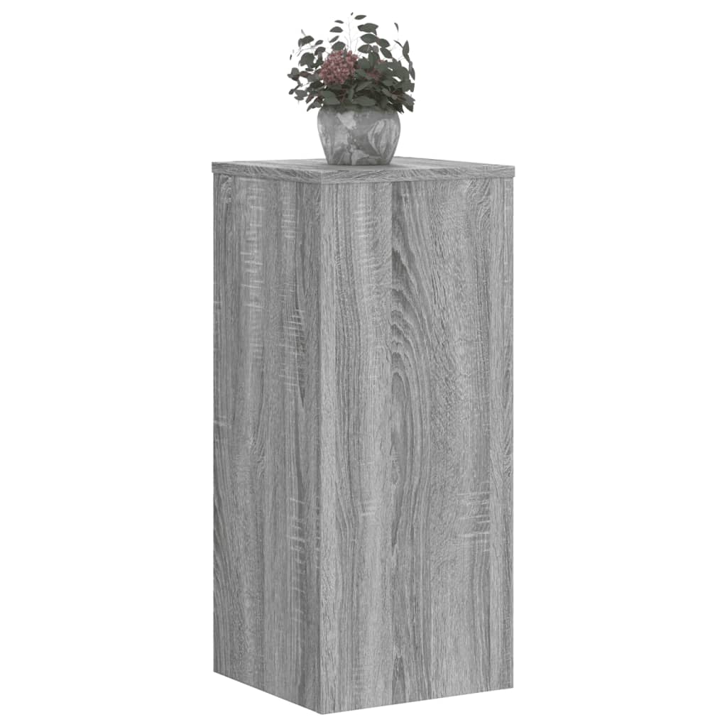 Plantenstandaards 2 st 30x30x70 cm bewerkt hout grijs sonoma is nu te koop bij PeponiXL, paradijselijk wonen!