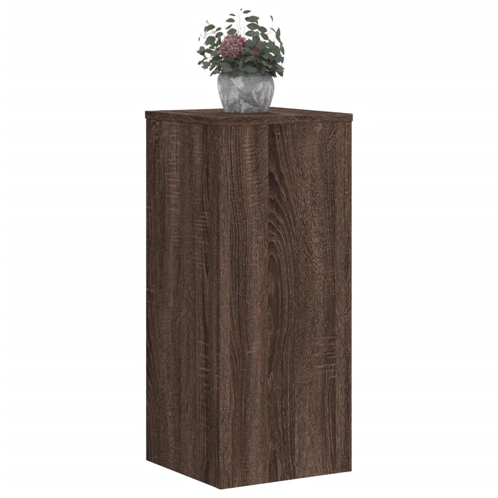 Plantenstandaards 2 st 30x30x70 cm bewerkt hout bruin eiken is nu te koop bij PeponiXL, paradijselijk wonen!