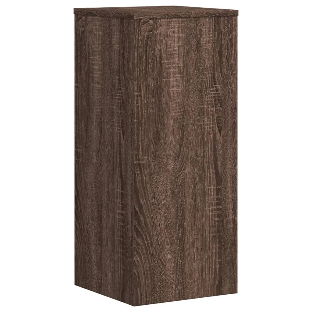 Plantenstandaards 2 st 30x30x70 cm bewerkt hout bruin eiken is nu te koop bij PeponiXL, paradijselijk wonen!