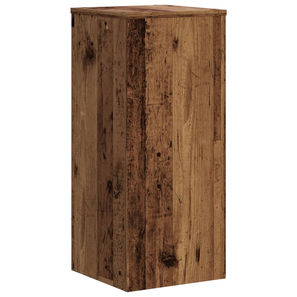 Plantenstandaards 2 st 30x30x70 cm bewerkt hout oud houtkleurig is nu te koop bij PeponiXL, paradijselijk wonen!