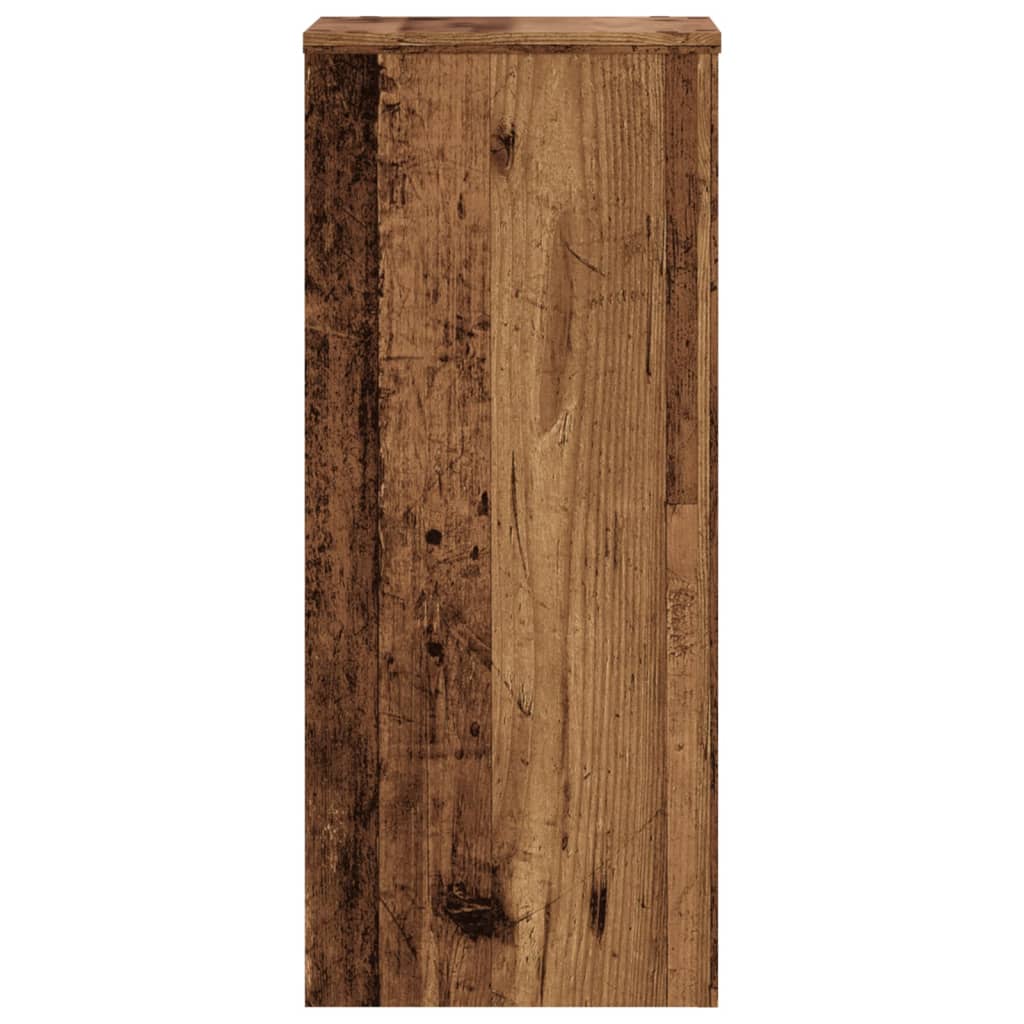 Plantenstandaards 2 st 30x30x70 cm bewerkt hout oud houtkleurig is nu te koop bij PeponiXL, paradijselijk wonen!