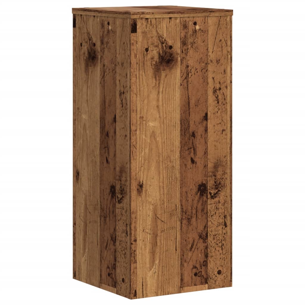 Plantenstandaards 2 st 30x30x70 cm bewerkt hout oud houtkleurig is nu te koop bij PeponiXL, paradijselijk wonen!