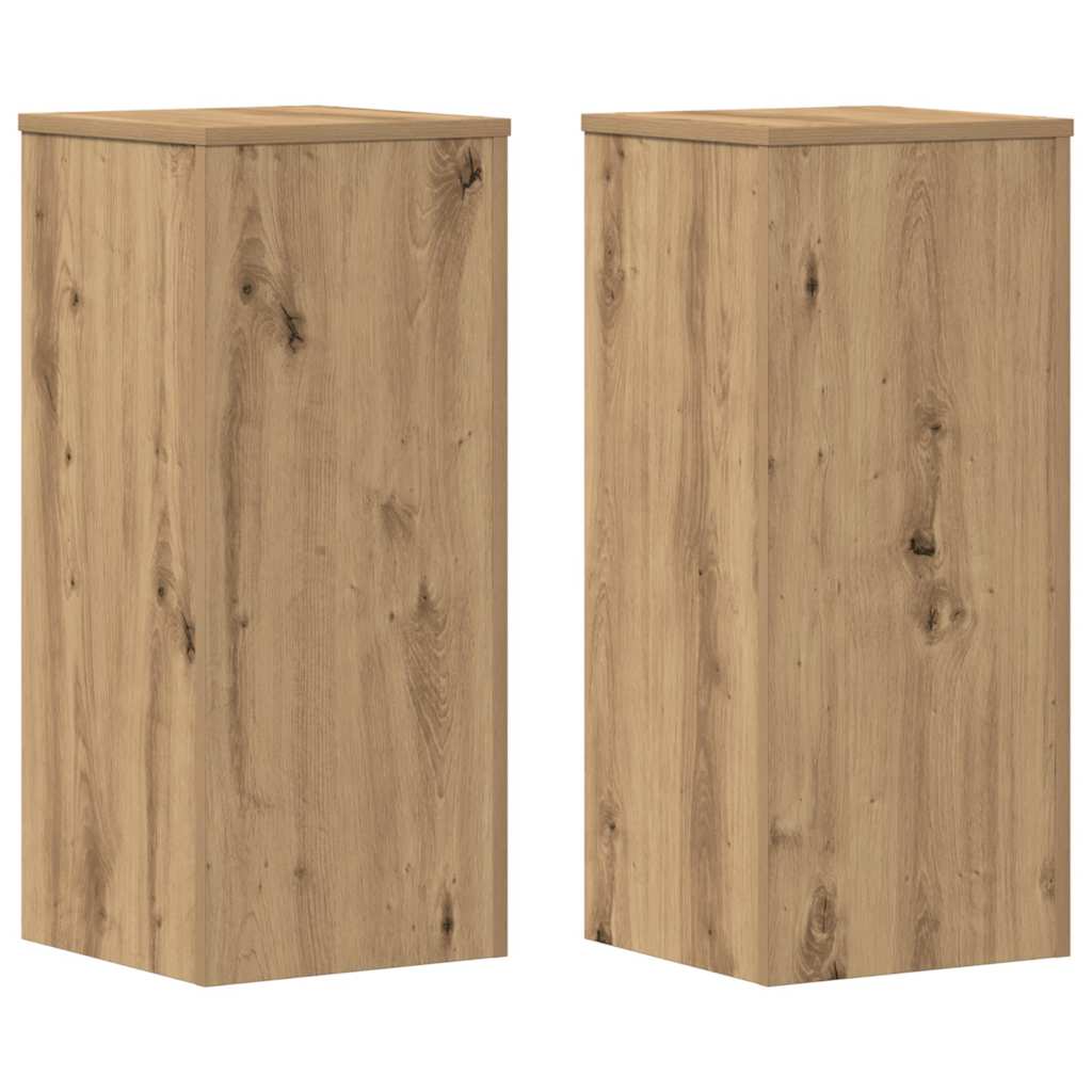 Plantenstandaards 2 st 30x30x70 cm hout artisanaal eiken is nu te koop bij PeponiXL, paradijselijk wonen!