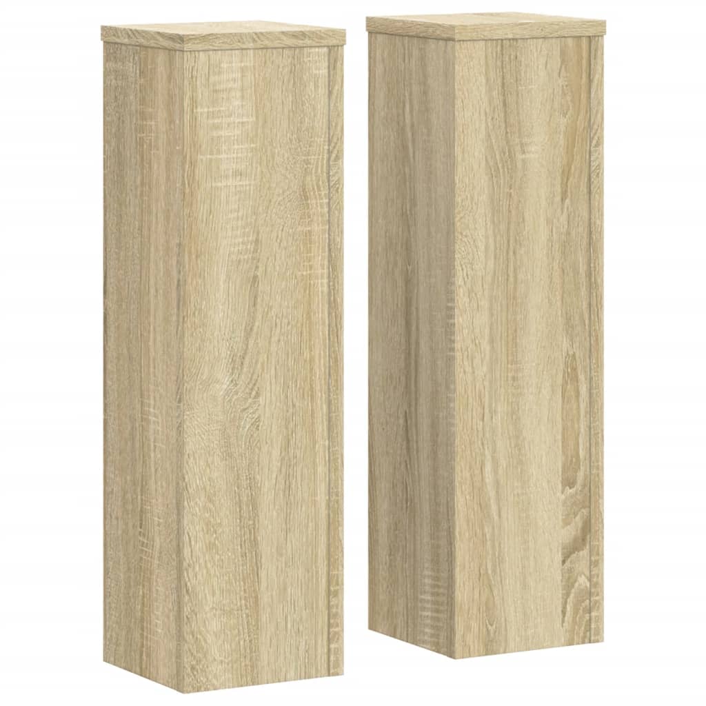 Plantenstandaards 2 st 17x17x60 cm bewerkt hout sonoma eiken is nu te koop bij PeponiXL, paradijselijk wonen!