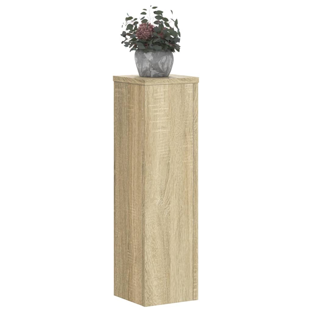Plantenstandaards 2 st 17x17x60 cm bewerkt hout sonoma eiken is nu te koop bij PeponiXL, paradijselijk wonen!
