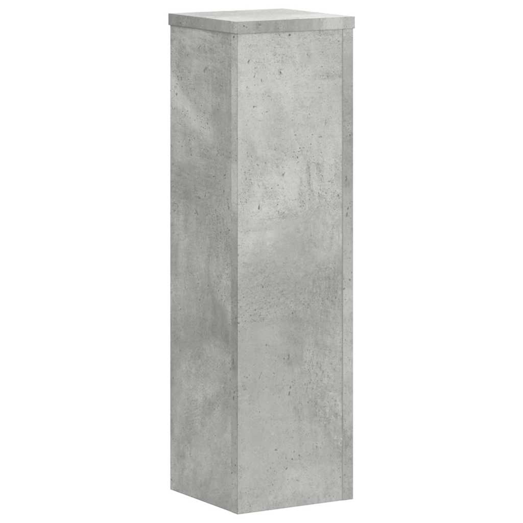 Plantenstandaards 2 st 17x17x60 cm bewerkt hout betongrijs is nu te koop bij PeponiXL, paradijselijk wonen!