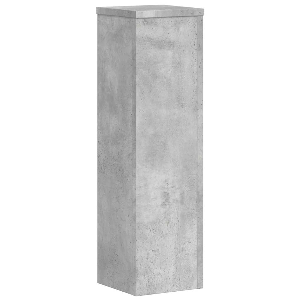 Plantenstandaards 2 st 17x17x60 cm bewerkt hout betongrijs is nu te koop bij PeponiXL, paradijselijk wonen!